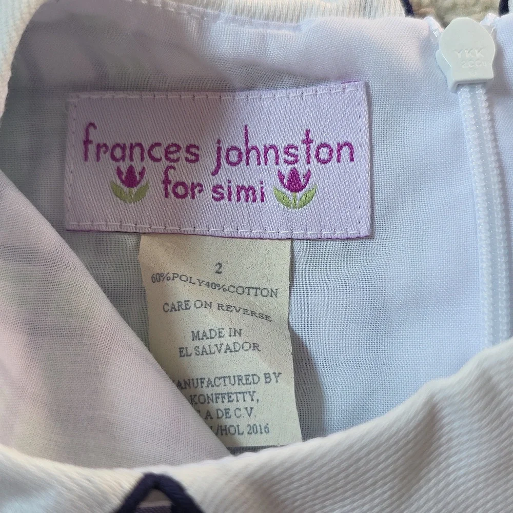 Frances Johnston For Simi Toddler Size 2T Plaid Sleeveless‎ Collared Dress
